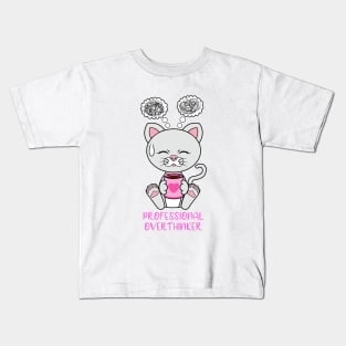 Professional Overthinker, cute cat Kids T-Shirt